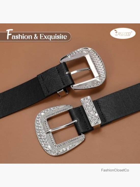 Western Belt for Women Cowgirl Leather Belts Rhinestone Buckle main image 4